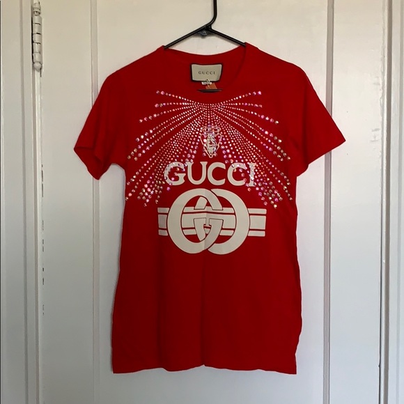 gucci rhinestone t shirt